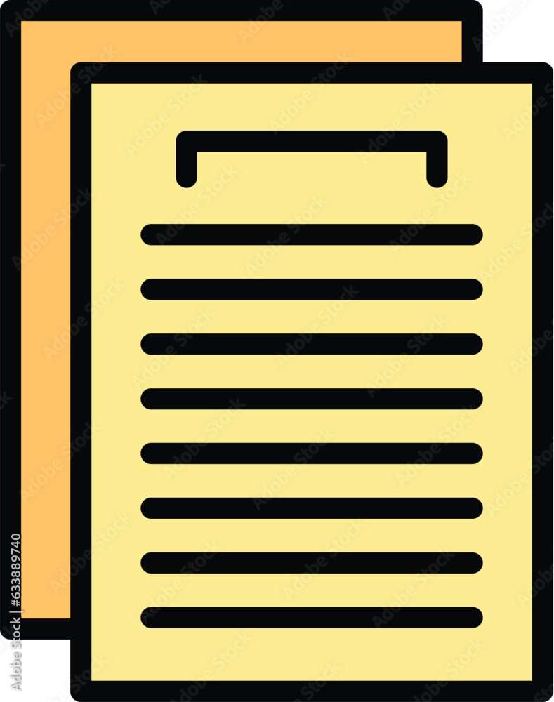Poster data paper icon outline vector. study case. success learn color flat