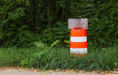 construction cones line streets, embodying urban evolution, progress, caution, and temporary...