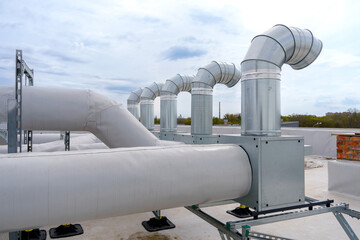 Naklejka premium The air conditioning and ventilation system of a large industrial building
