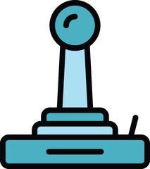 Game joystick icon outline vector. Computer store. Shop retail color flat