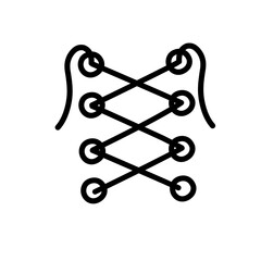 shoelace line icon