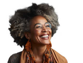 Beautiful smiling young woman aged 30, aged 40 with natural makeup clean face, isolated, shop owner concept, cosmetology and wellness concept, png