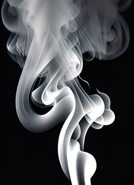 Humo blanco sobre fondo negro
