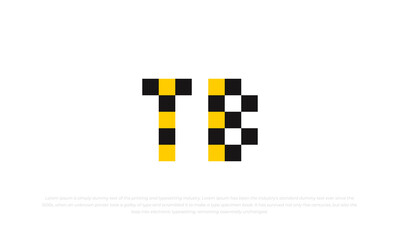 TB logo monogram style in black and yellow color
