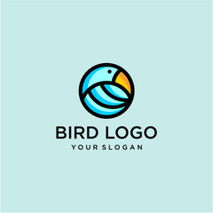 bird logo design with line art