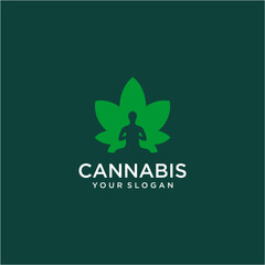 cannabis logo design with yoga