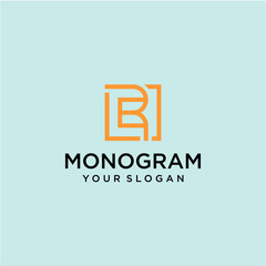 monogram logo design with letters e and r - obrazy, fototapety, plakaty