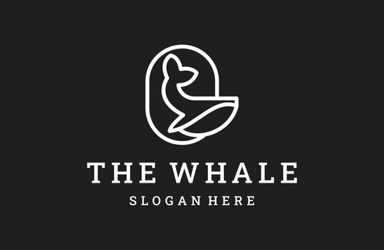 whale humpback logo vector illustration design whale fish 