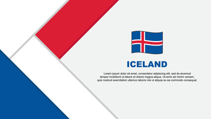 Iceland Flag Abstract Background Design Template. Iceland Independence Day Banner Cartoon Vector Illustration. Iceland Illustration