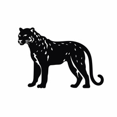 Obraz premium Silhouette leopard vector illustration isolated on white background