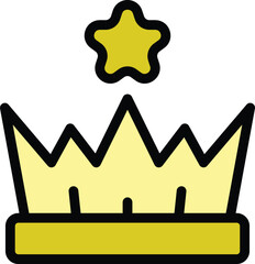 Crown prize icon outline vector. Draw lottery. Box winner color flat