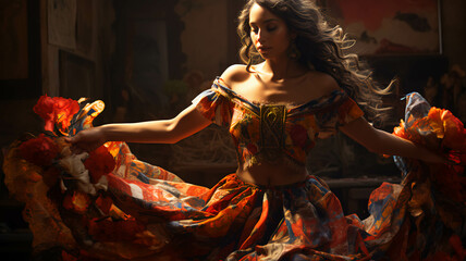 Latin american, mexican folklore, traditional, regional dancer