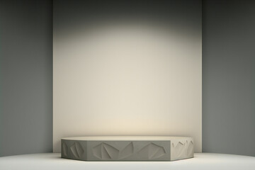 brutalist concrete podium background for product display