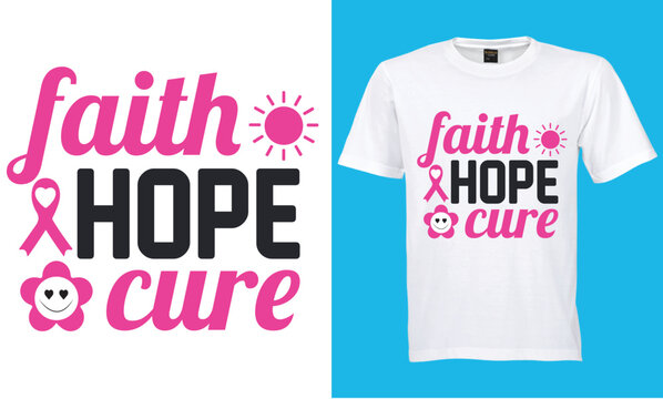 Breast Cancer Awareness T Shirt Design With Pink Ribbon