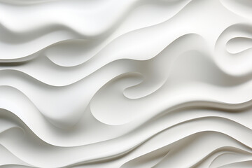 Abstract Wave Background. Minimal White Geometric. 3d rendering