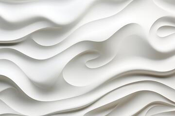 Obraz premium Abstract Wave Background. Minimal White Geometric. 3d rendering