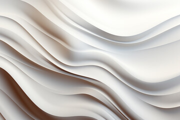 Obraz premium Abstract Wave Background. Minimal White Geometric. 3d rendering
