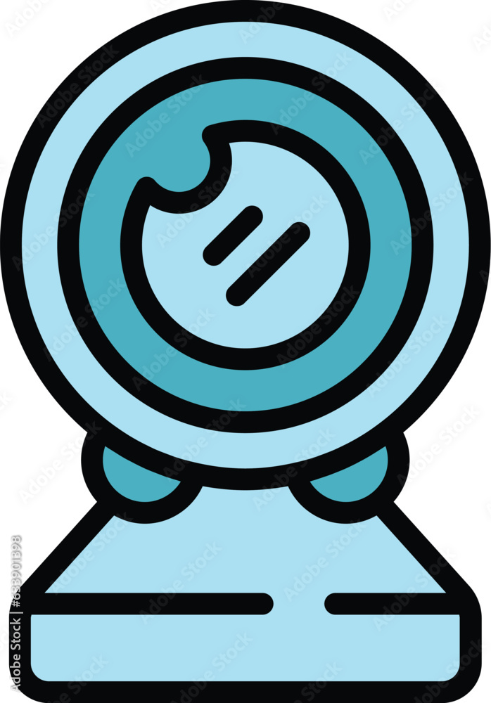 Poster Web camera icon outline vector. Online conference. Video screen color flat - Posters