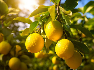 A Close Up of Lemons Growing on a Farm