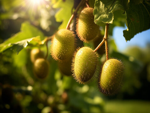 A Close Up of Kiwis Growing on a Farm
