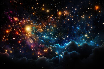 Celestial Dreams in Flux: Captivating Cosmic Vistas Enriched by Galaxies, Nebulae, and Stars, Providing a Mesmeric Space for Space-Themed Design Inspirations and Imaginative Compositions Generative AI
