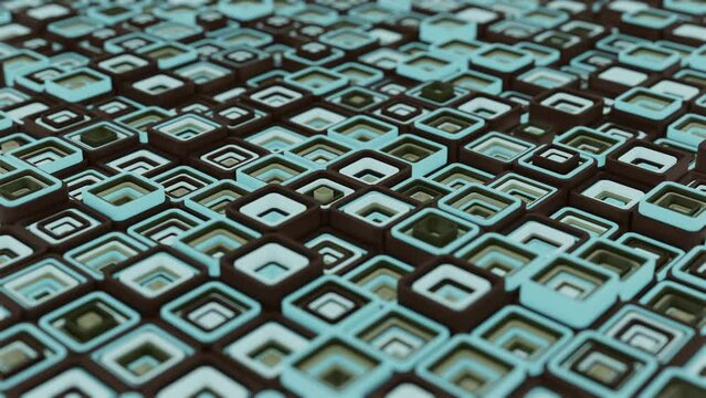 3d background abstract. Satisfying abstract animation.  Motion geometric cubes. 4k seamless looped video.