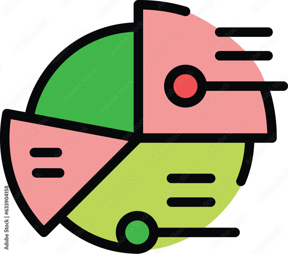 Wall mural dashboard data icon outline vector. graph chart. market report color flat
