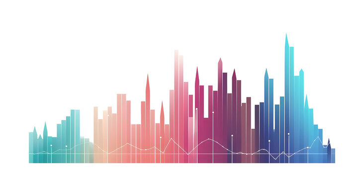 data graph illustration. AI Generated