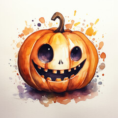 Halloween Greeting Card, Childrens Book Illustration, Generative AI