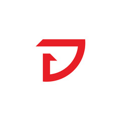 letter dg simple geometric line logo vector