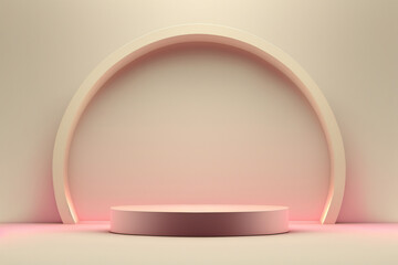 pink minimalist podium background for product display