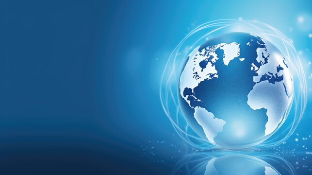 Globe on abstract technology background,