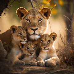 Zelfklevend Fotobehang lion and lioness © Ilyes