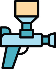 Sprayer icon outline vector. Paint gun. Spray painter color flat