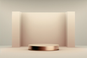 golden minimalist podium background for product display