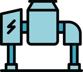 Construction mixer icon outline vector. Cement truck. Mix building color flat