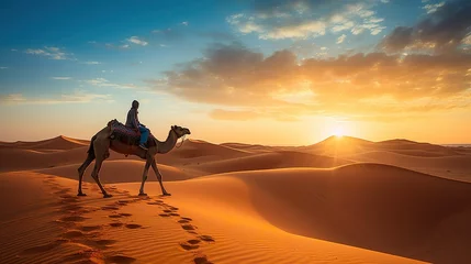 Schilderijen op glas camel in the desert © Bruce