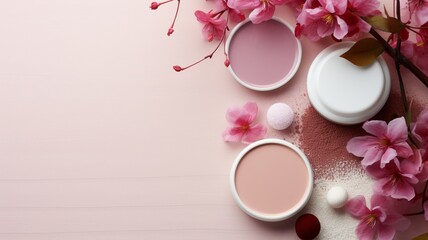 Obraz na płótnie Canvas skin care makeup product bottle, lotion ,shampoo, facewash with marble background