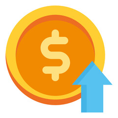  Currency, Dollar, Finance, Money, Growth, Payment  Icon, Flat style icon vector illustration, Suitable for website, mobile app, print, presentation, infographic and any other project.