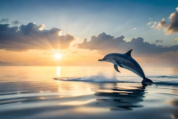 dolphin jumping out of the water generated by AI tool