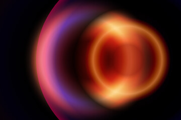 Circular glow with speed motion. Neon circle. Vector light effect abstract background with the ring in orange and pink color. 3d. Glowing illustration. 
