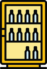 Winery store cabinet icon outline vector. Wine shelf. Wood bar color flat