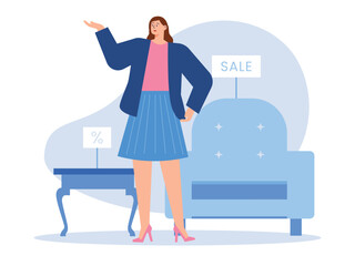 Shopping flat vector illustration. Online shopping, e-commerce, payment, delivery, order concept. People shopping flat vector illustrations