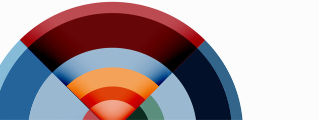 Fototapeta premium Circles with shadows trendy minimal geometric composition abstract background