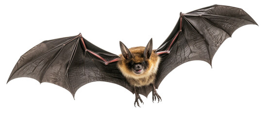 Flying bat isolated on Transparent background. PNG grey long-eared bat (Plecotus austriacus) is a fairly large European bat. Generative ai - obrazy, fototapety, plakaty
