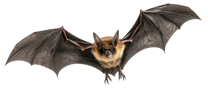 Flying bat isolated on Transparent background. PNG grey long-eared bat (Plecotus austriacus) is a fairly large European bat. Generative ai