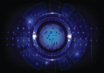 vector illustration of technology fingerprint detection abstract background.technology background. - 633921323
