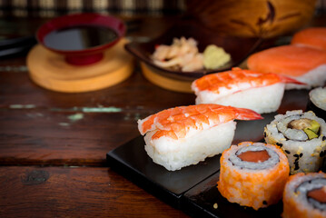 Sushi Set nigiri and sushi rolls
