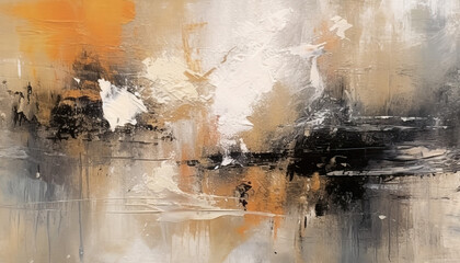 abstract oil painting with light pastel colors, oil on canvas  white, marine blue and amber orange, wallpaper, background, use of palette knives, realistic hyper-detail, expressive brush strokes