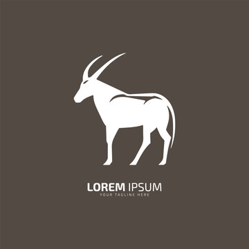 Goat logo goat silhouette. Logo template for meat business, meat shop. white silhouette goat. Vector Illustration.